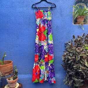 vintage pomare hawaii floral maxi dress